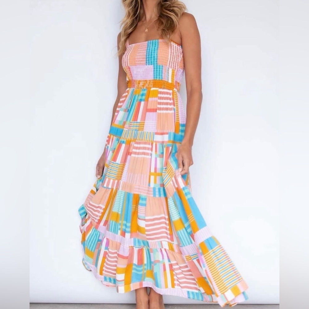 Abel The Label Retro Smocked Maxi Dress